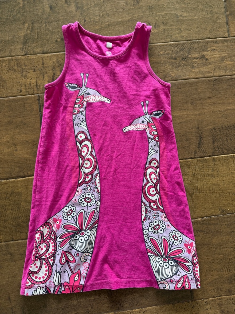 Tea Collection Girls Bright Pink Graphic Tank Dress